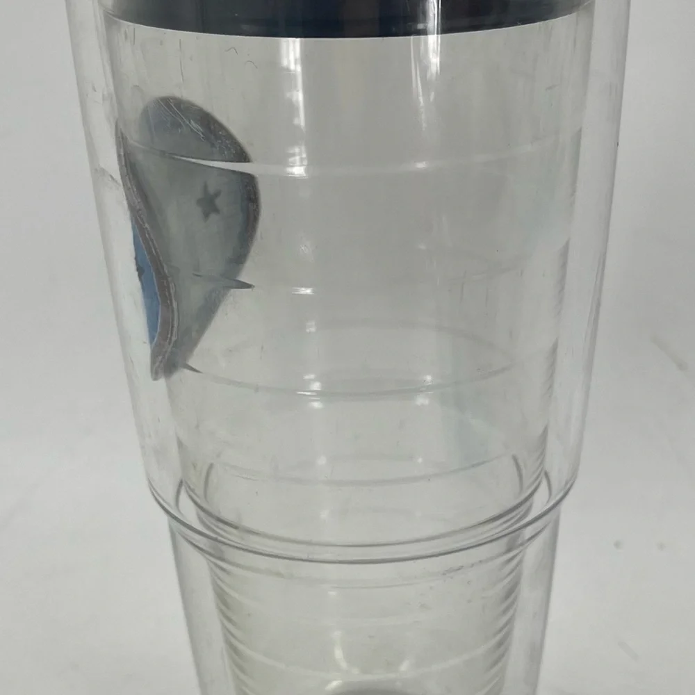Tervis 24 oz Insulated Tumbler Blue Lid “#1‎ Dad” Blue Oval Embroidered Patch